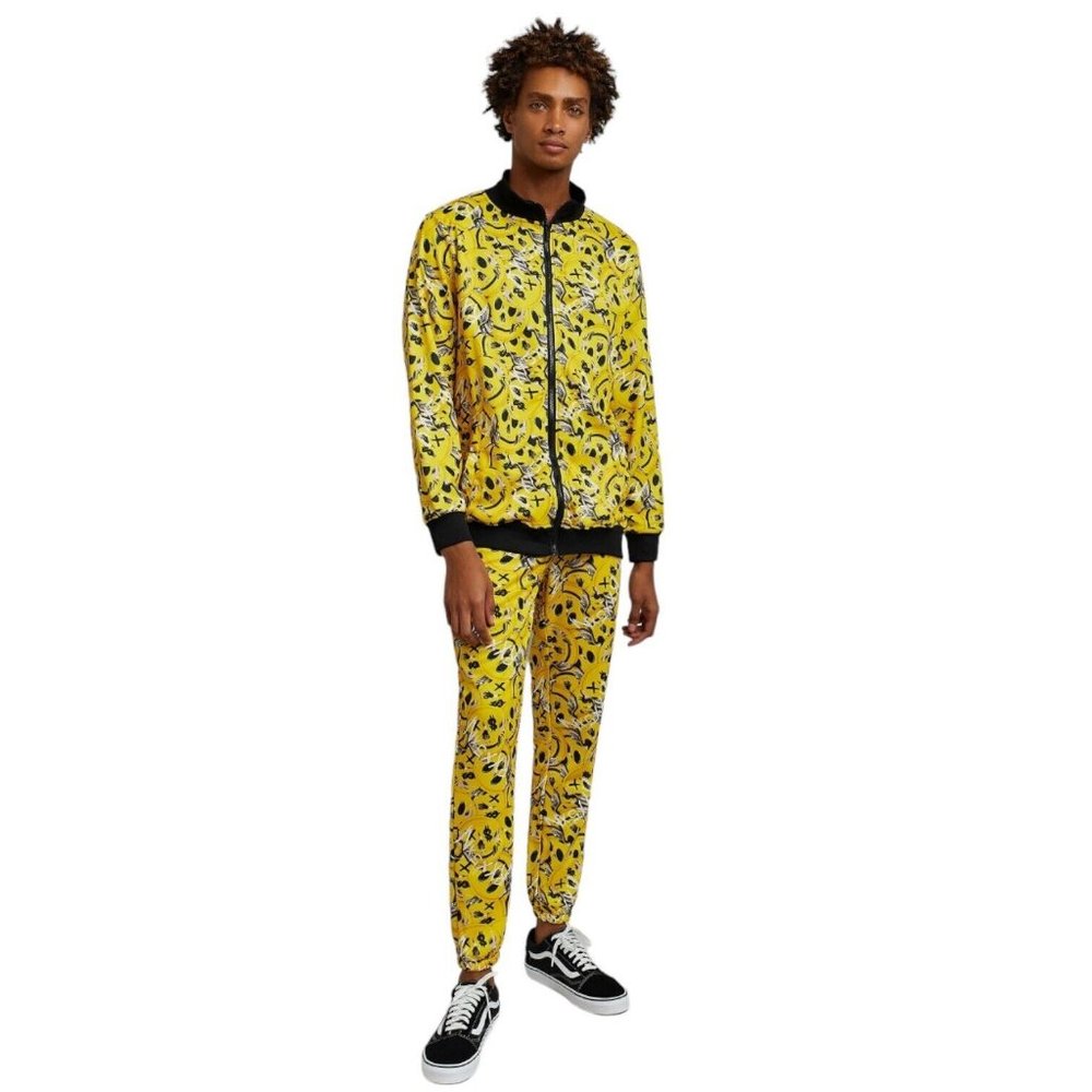 Reason Brand Skelly Smile Allover Print Track Set Tracksuit 2 Piece